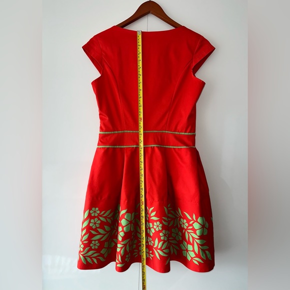 Rica Mare (Ukraine) Cocktail Orange-Green Dress, Size M, but fits US XS-S - Picture 3 of 7